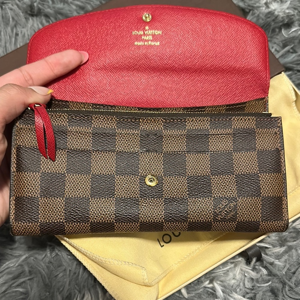 Louis Vuitton Damier Ebene Emilie Wallet Red Wallet - Picture 6 of 8